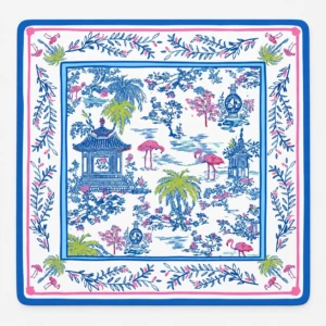 Flamingo Chinoiserie Garden Mahjong Mat
