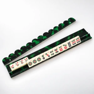 Emerald Marble Mahjong Rack & Pusher Set