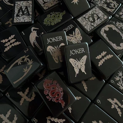 Obsidian Butterfly Mahjong Tiles Lifestyle