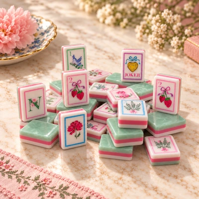 Spring Garden Strawberry Mahjong Tile Details