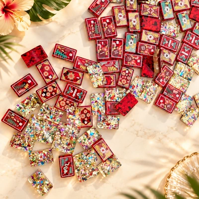 Ruby Mosaic American Mahjong Tiles