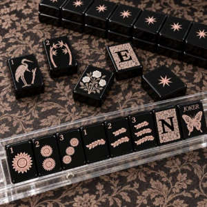 Obsidian Butterfly Mahjong Tiles in Play