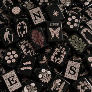Obsidian Butterfly American Mahjong Tiles