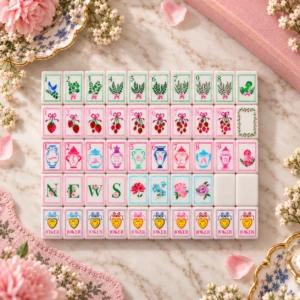 Spring Garden Strawberry Mahjong Tile Set