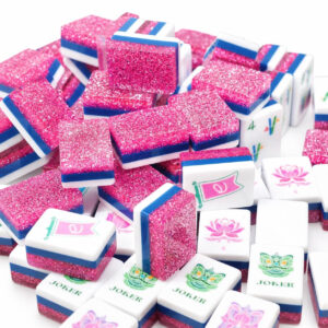 Pink Glitter Mahjong Tiles