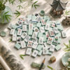 Mint Green Chinese Garden Mahjong Tiles