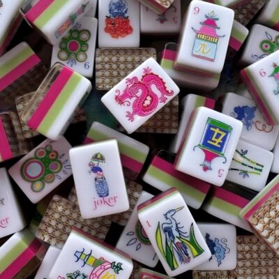 Pavilion Garden Chinoiserie American Mahjong Tiles