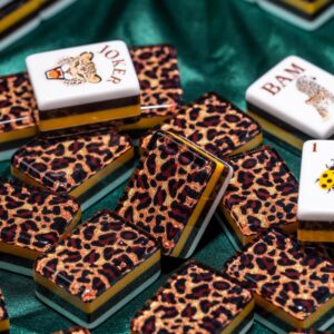 Golden Leopard Shimmer American Mahjong Tiles