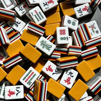 Golden Sunset Striped American Mahjong Tiles