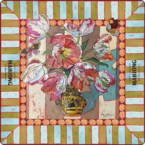 Stained Glass Tulip Garden Mahjong Mat