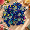Electric Blue Mosaic American Mahjong Tiles
