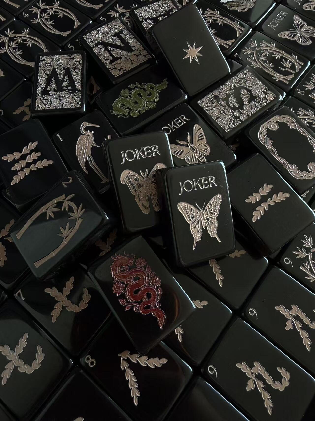 Obsidian Butterfly Mahjong Tiles Lifestyle