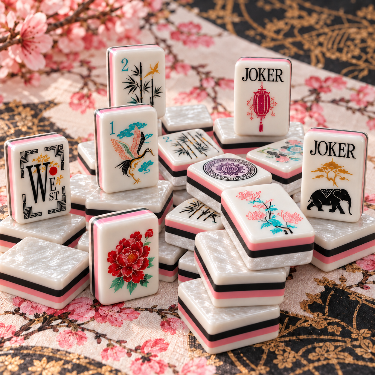Pearl Crane Garden Mahjong Tile Details