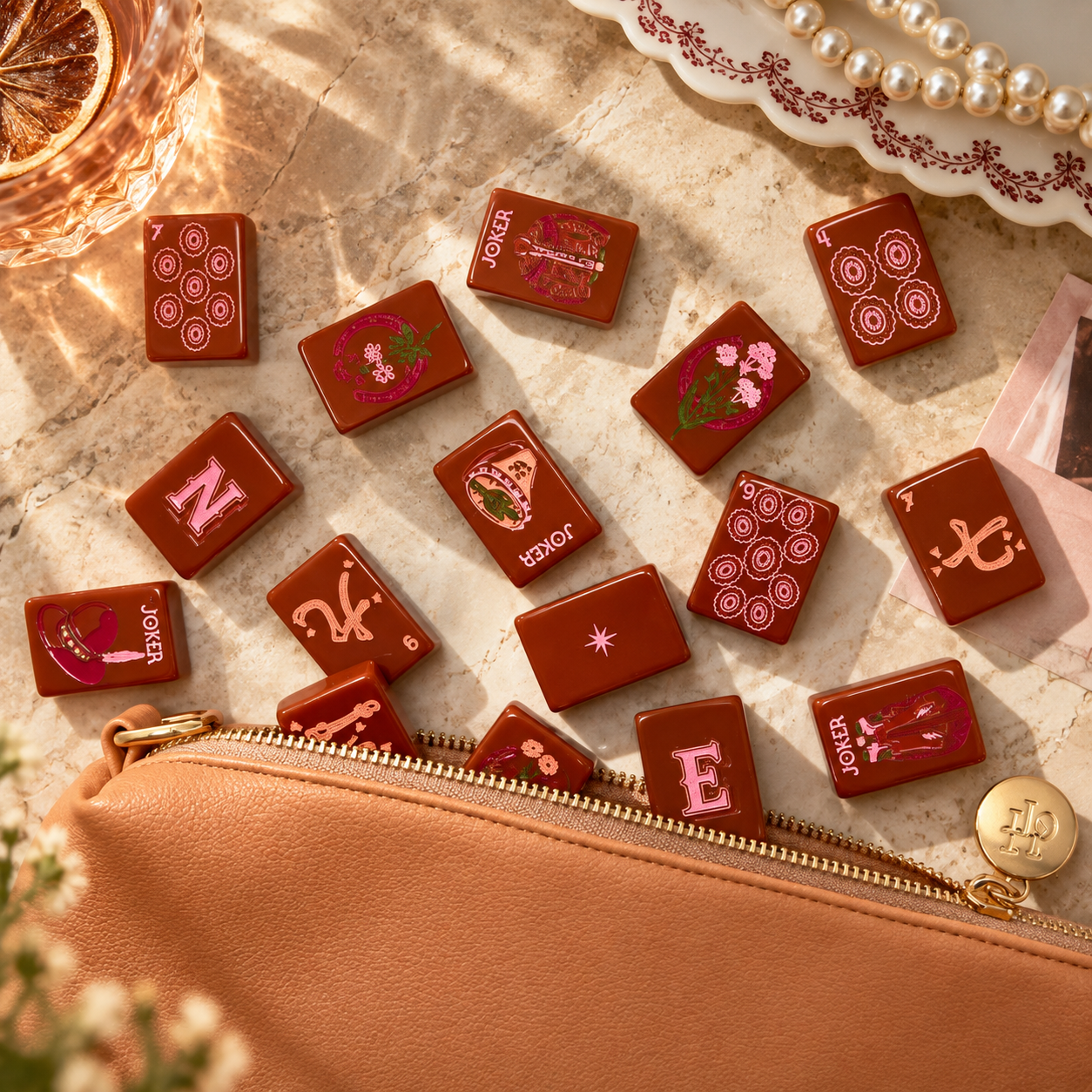 Terracotta Western Mahjong Tile Details